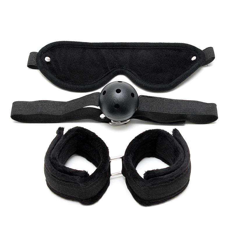 BONDAGE PLAY RIMBA BONDAGE PLAY BONDAGE SET 3 PIECES BLACK R7016