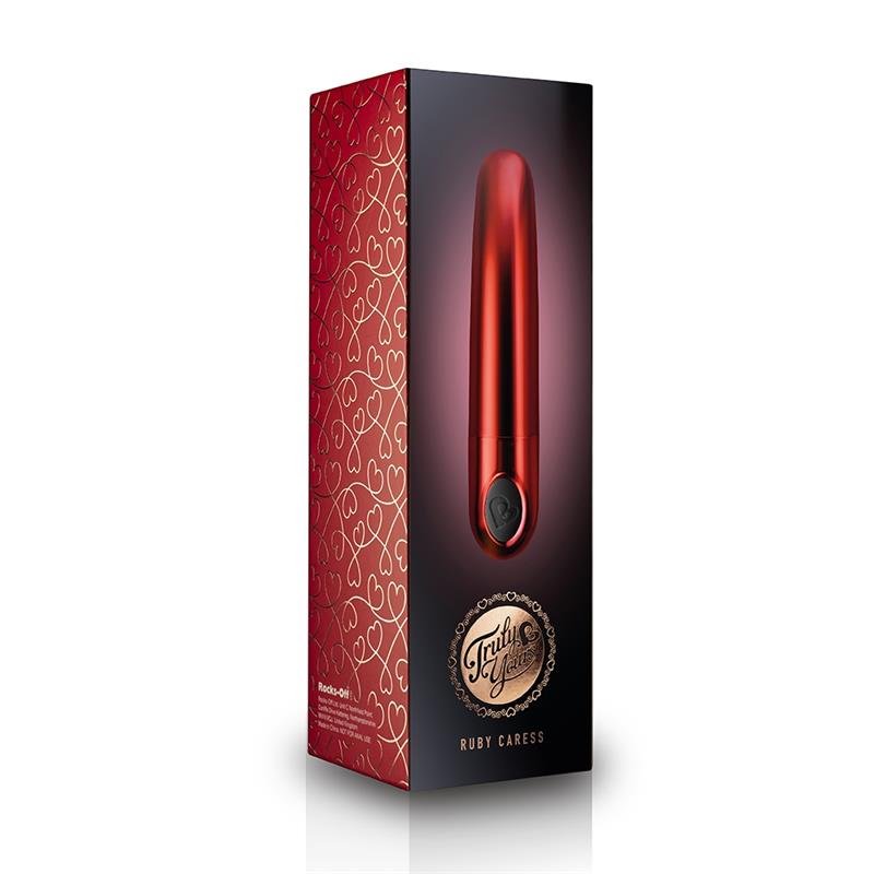 ROCKSOFF TRULY YOURS VIBRATING BULLET RUBY CARESS METALLIC RED 10ELPSMTRD