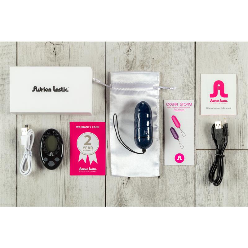 ADRIEN LASTIC VIBRATING EGG OCEAN STORM + CONTROL LRS AL-40581