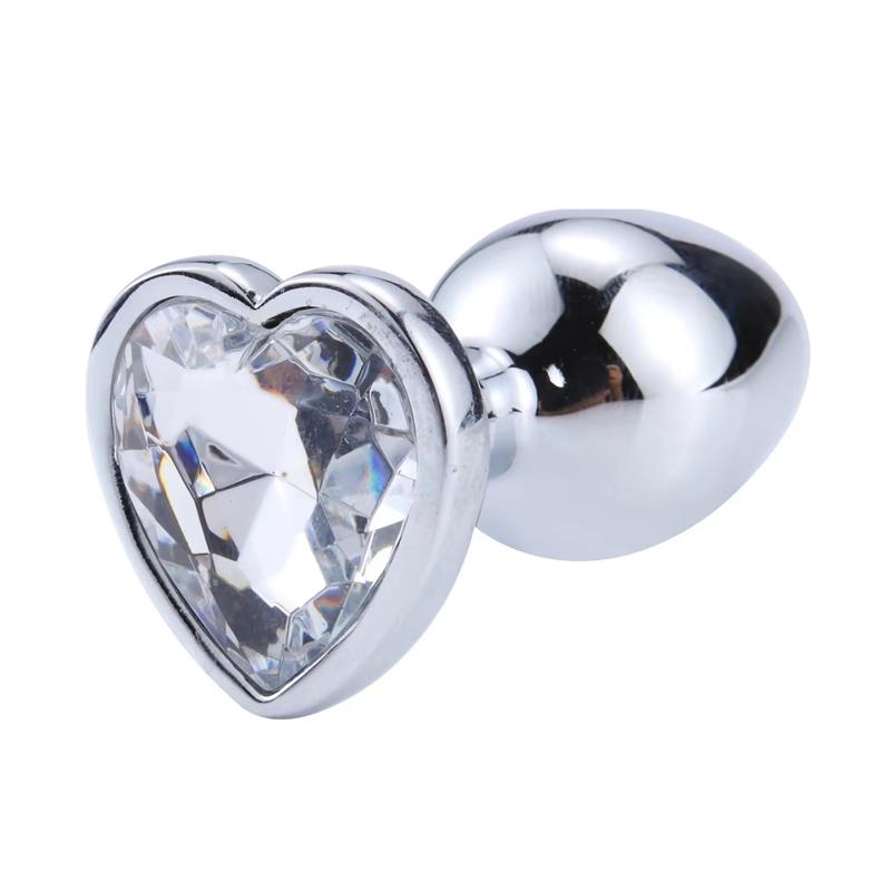 AFTERDARK HEART SHAPED BUTT PLUG WHITE SIZE S AD-242