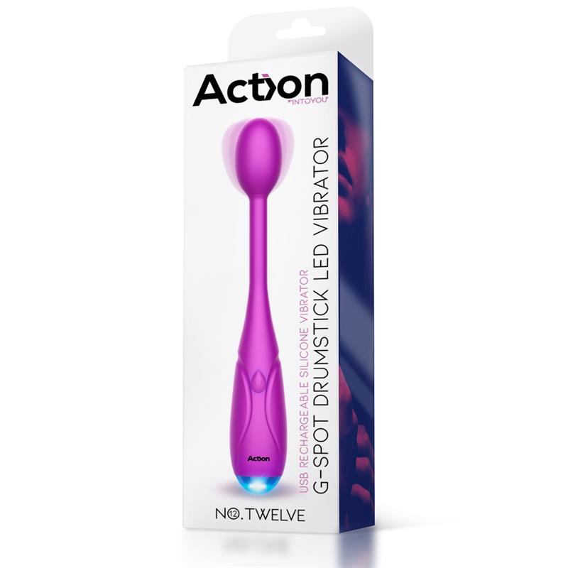 ACTION NO. TWELVE G-SPOT STIMULATOR WITH LED LIGHT POWERFUL MOTOR USB SILICONE Reference: AC-228