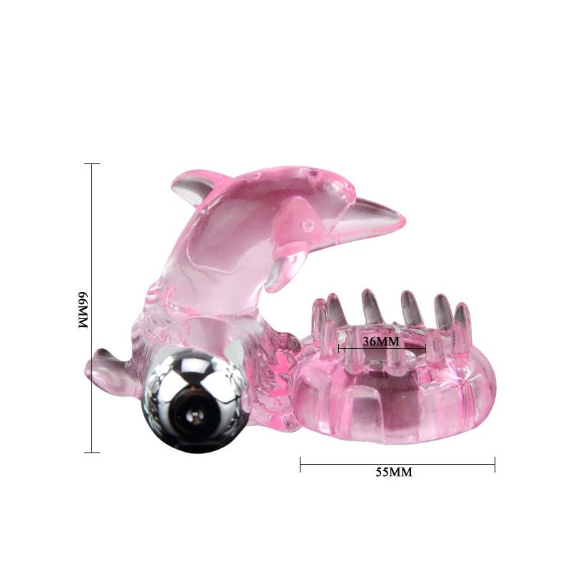 VIBRATING COCK RING LOVE DOLPHIG RING PINK