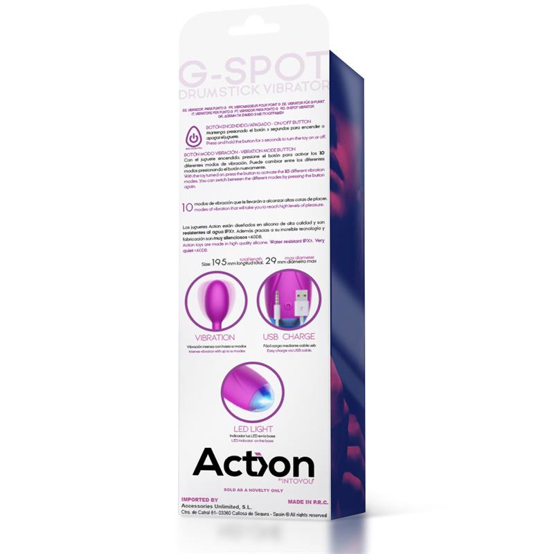 ACTION NO. TWELVE G-SPOT STIMULATOR WITH LED LIGHT POWERFUL MOTOR USB SILICONE Reference: AC-228