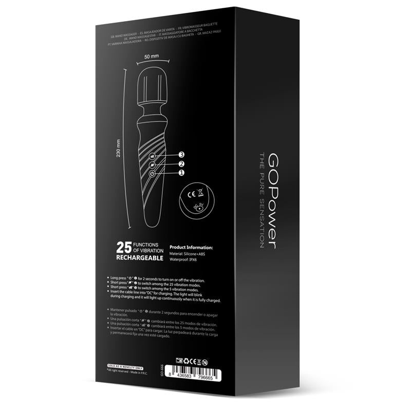 GOPOWER NOAH WAND MASSAGER USB SILICONE GO-666