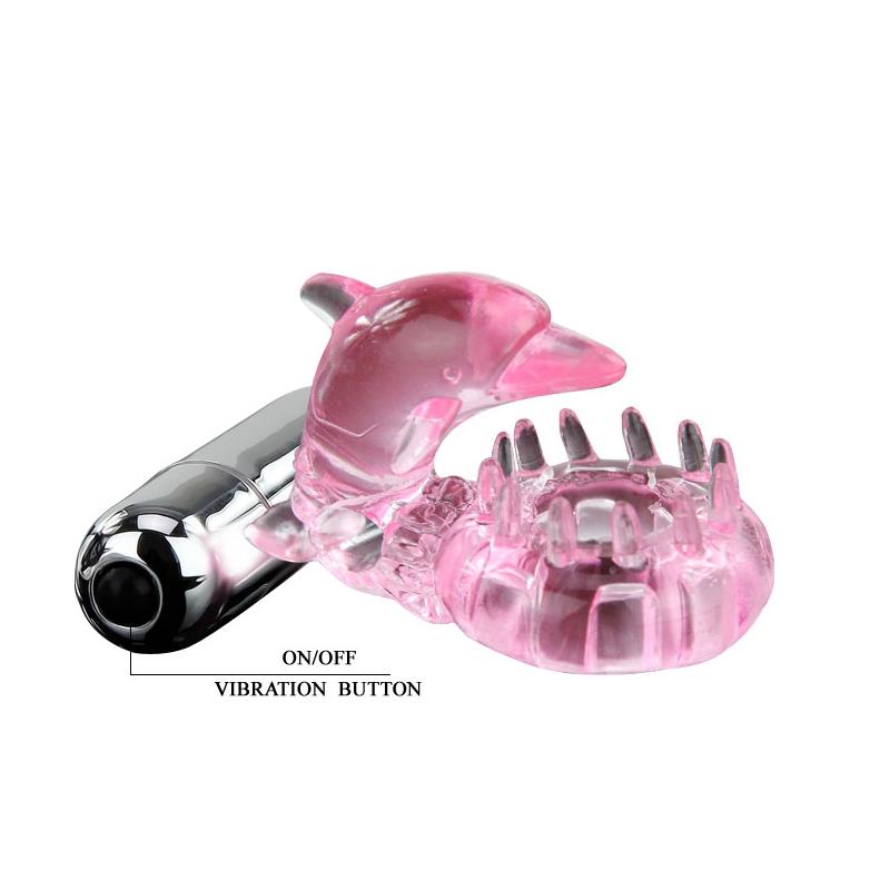 VIBRATING COCK RING LOVE DOLPHIG RING PINK