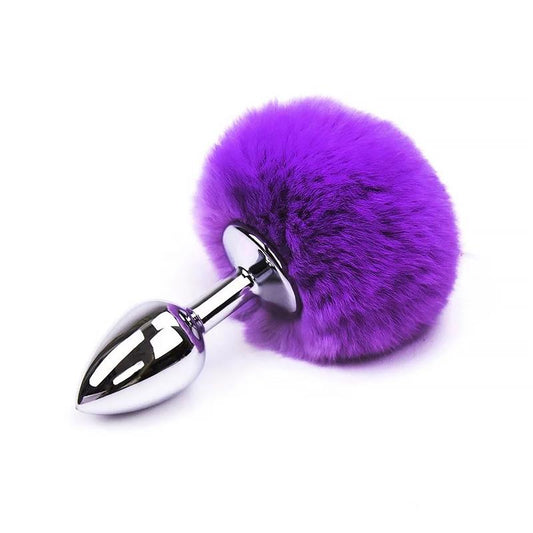 AFTERDARK BUTT PLUG WITH POMPON PURPLE SIZE S