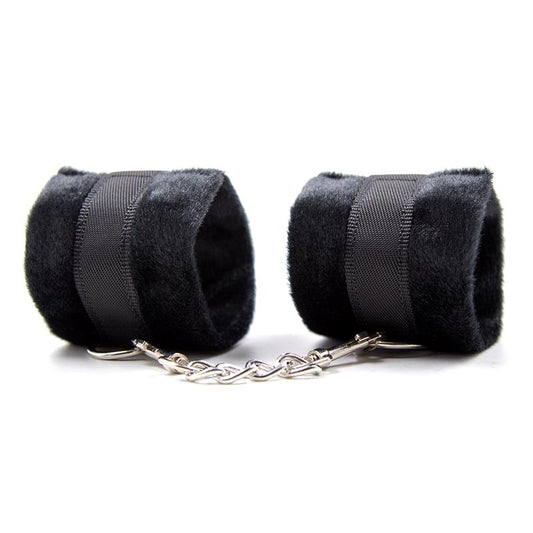 INTOYOU BDSM LINE HANDCUFFS WITH VELCRO WITH LONG FUR PURPLE FI-463