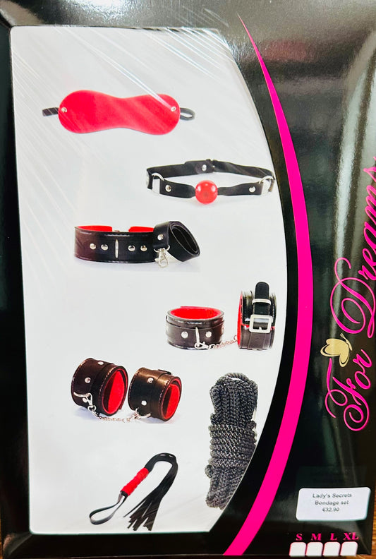 Bondage set black with red