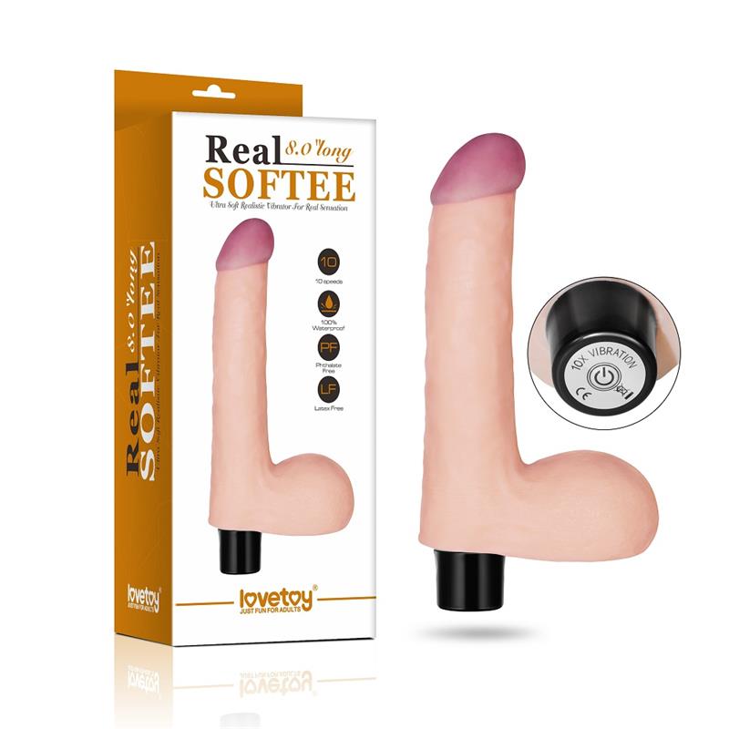 LOVETOY VIBE REAL SOFTEE 8" FLESH LV0914