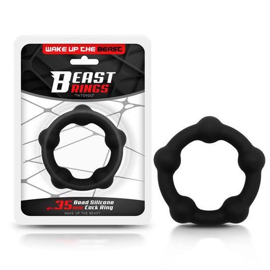 BEAST RINGS BEAD SOLID COCK RING SILICONE 3.5 CM BLACK  BR-764