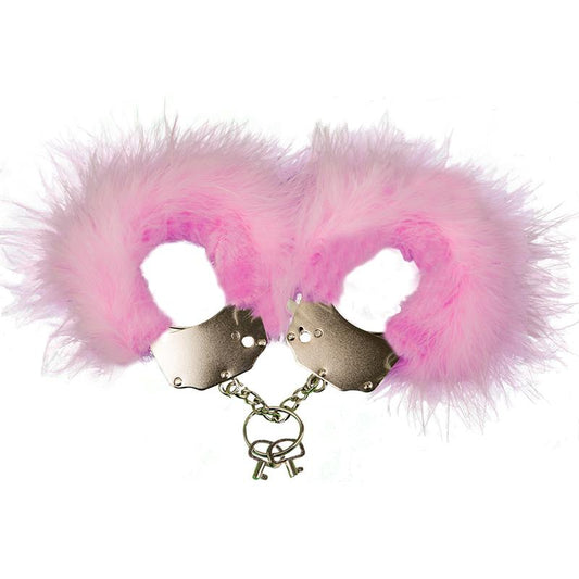 ADRIEN LASTIC CUFS METAL AND FEATHERS PINK AL-30301