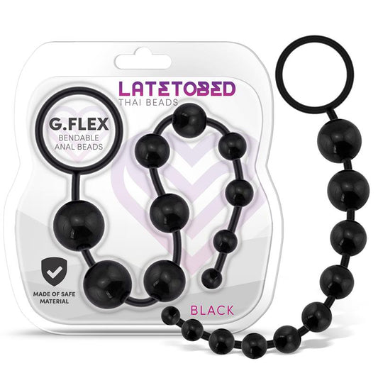 LATETOBED G.FLEX BENDABLE THAI ANAL BEADS BLACK LT-660