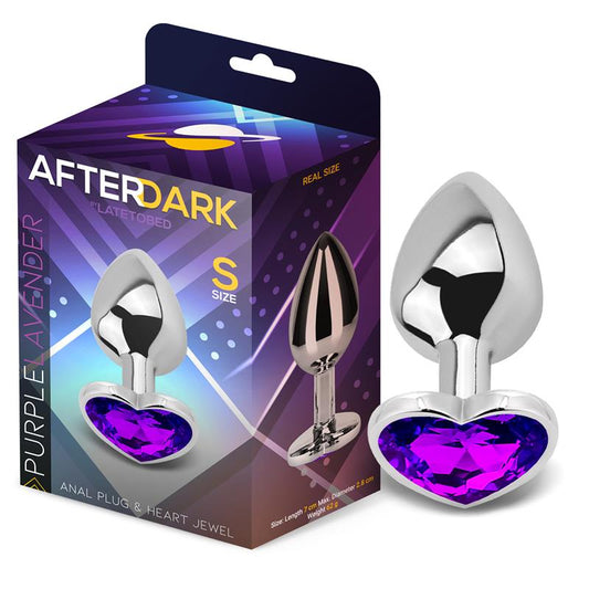 AFTERDARK HEART SHAPED BUTT PLUG PURPLE LAVENDER SIZE S AD-247