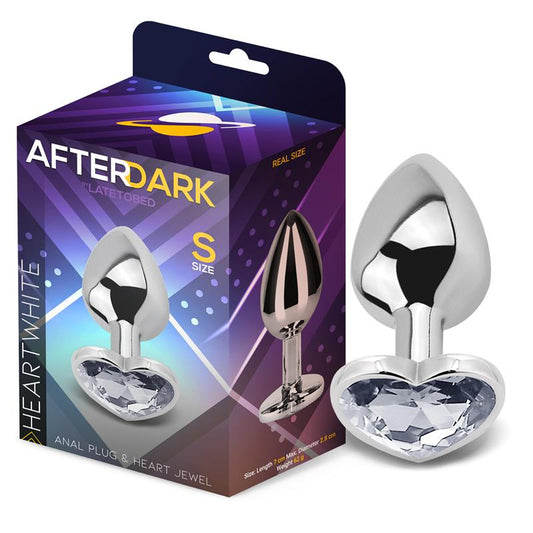AFTERDARK HEART SHAPED BUTT PLUG WHITE SIZE S  AD-242