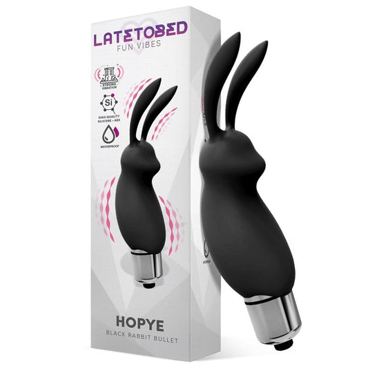 LATETOBED HOPYE RABBIT VIBRATING BULLET SILICONE BLACK Reference: G-863 /G-865