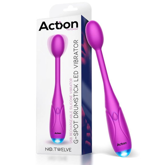 ACTION NO. TWELVE G-SPOT STIMULATOR WITH LED LIGHT POWERFUL MOTOR USB SILICONE Reference: AC-228