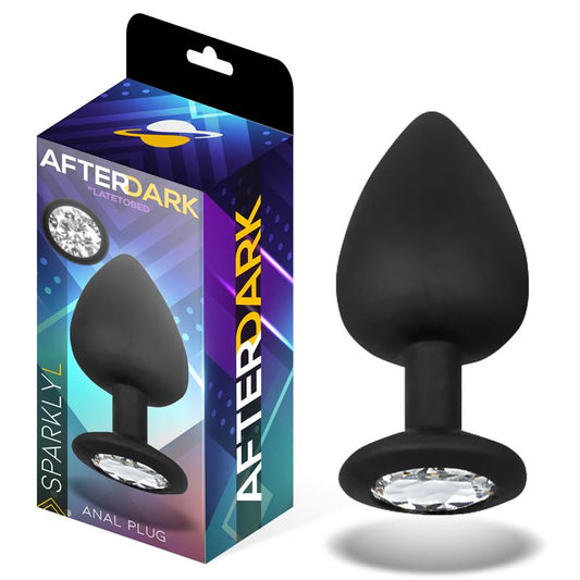 AFTERDARK SPARKLY BUTT PLUG WITH JEWEL SILICONE SIZE L 9.5 CM X 4.5 CM AD-275