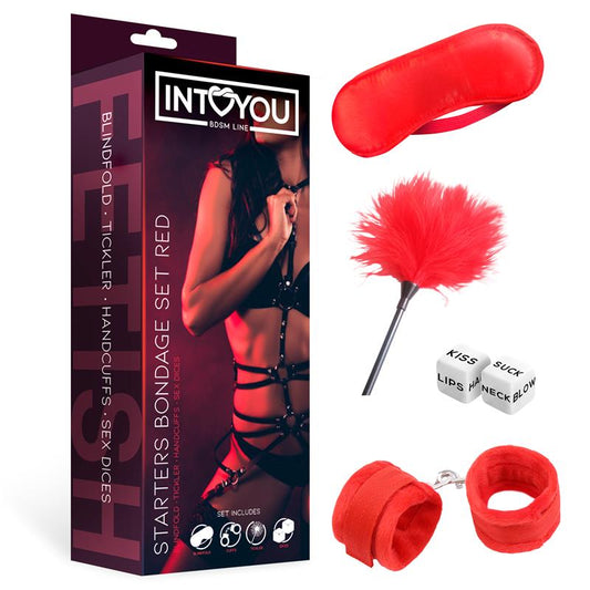 INTOYOU BDSM LINE STARTERS BONDAGE SET 4 PIECES RED FI-609 610 fl-607 FI-608