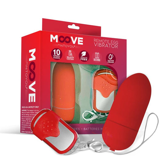 MOOVE VIBRATING EGG WITH REMOTE CONTROL RED MO-055 MO-056 MO-057