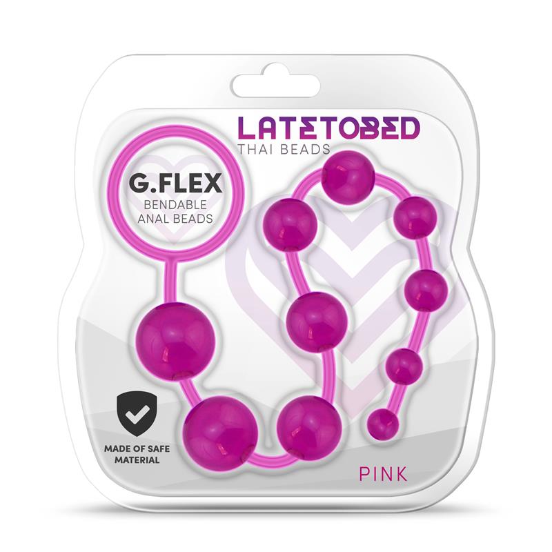 LATETOBED G.FLEX BENDABLE THAI ANAL BEADS PINK LT-654