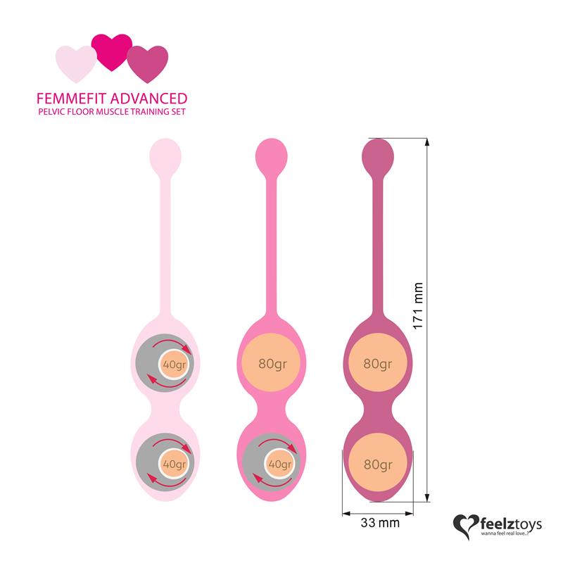 FEELZTOYS FEMMEFIT SET 3 ADVANCED PELVIC FLOOR EXERCISE BALLS E27895