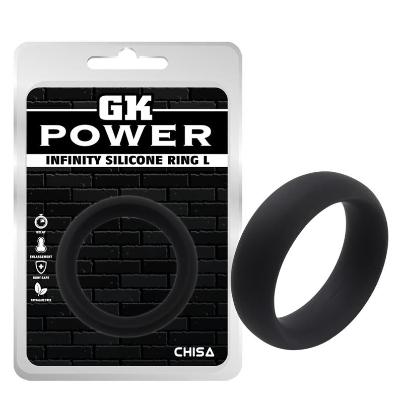 CHISA INFINITY SILICONE RING L BLACK  CN-510353458