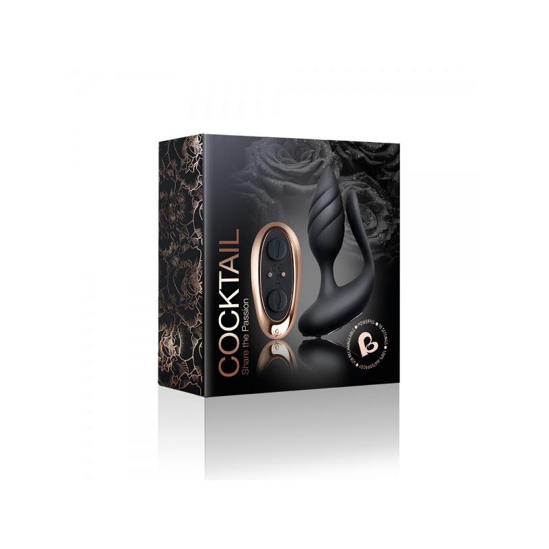 ROCKSOFF COUPLE STIMULATOR COCKTAIL REMOTE CONTROL BLACK  10COTLBK